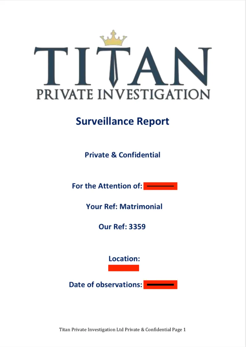 Sureveillance Reports -Cover | Titan Investigations