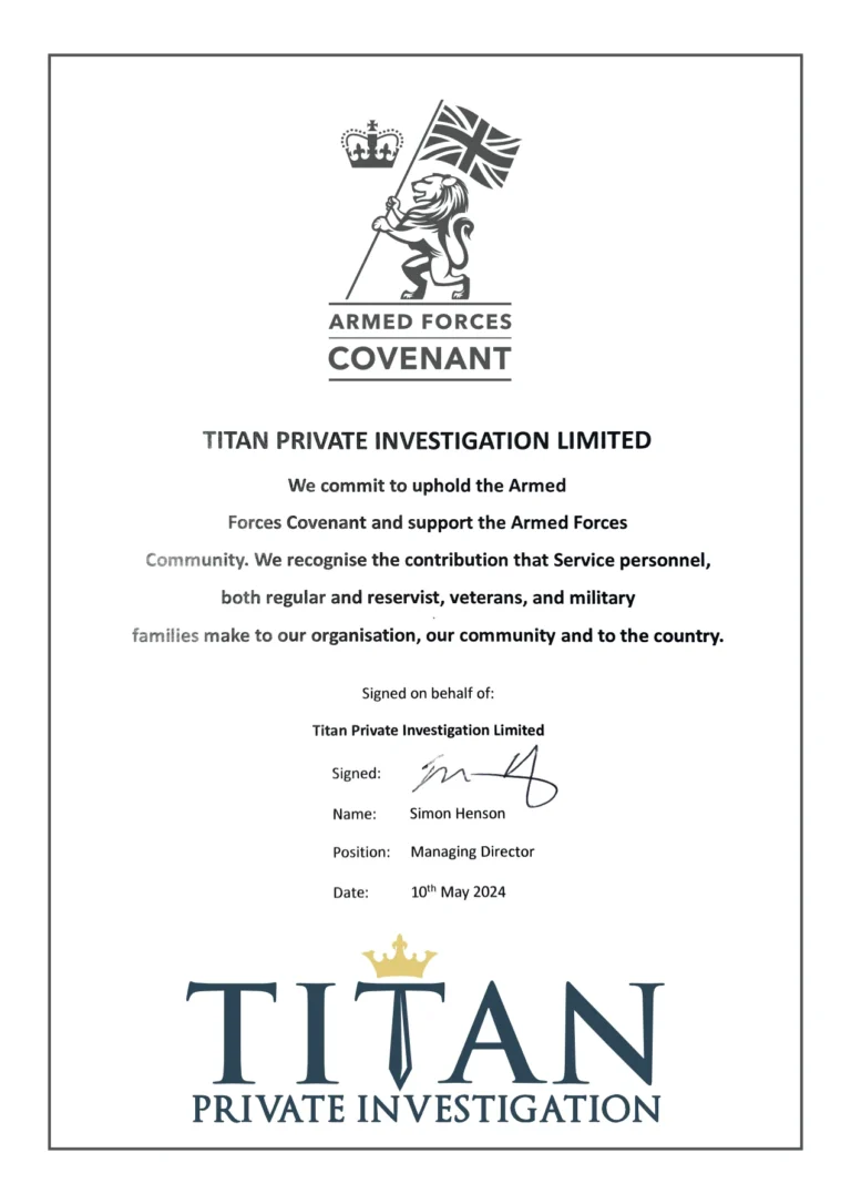 Armed Force Covenant PDF Document | Titan Investigations